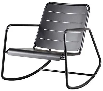 Cane-Line Copenhagen gyngestol - Lavagrå / Aluminium